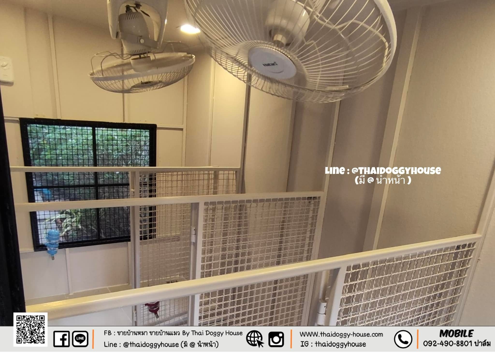 🏠 บ้านหมา บ้านแมว 𝐁𝐲 𝐓𝐡𝐚𝐢 𝐃𝐨𝐠𝐠𝐲 𝐇𝐨𝐮𝐬𝐞 🏡 หลังนี้แบ่งกั้นห้อง 4 ห้อง กั้นโซนให้น้องๆอยู่ พร้อมระเบียงยื่นด้านหน้า