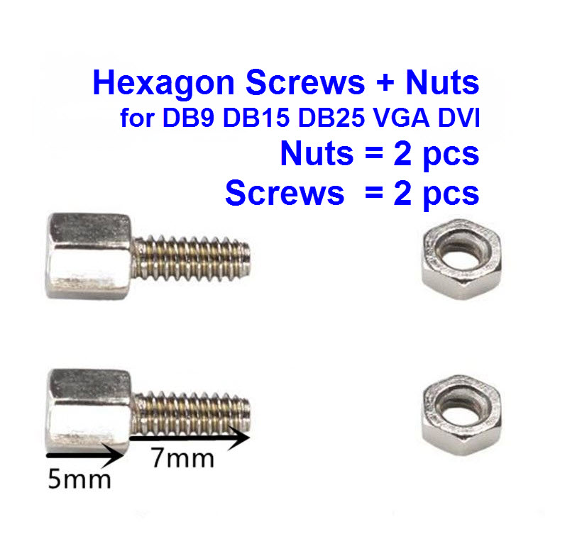 สกรูหกเหลี่ยม RS232 DB9 DB15 DB25 VGA DVI (4 pcs)