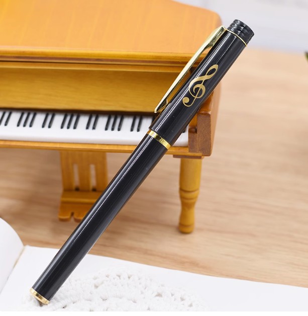 ของขวัญ ของชำร่วยงานแต่งงาน ตัวโน้ต กุญแจซอล ปากกาเจล ลายตัวโน้ตสีทอง สวยหรู พรีเมี่ยม 416453