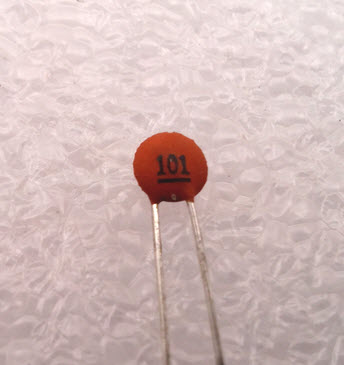 Ceramic Disc Cap 101 100pF/50Vdc, ±5%