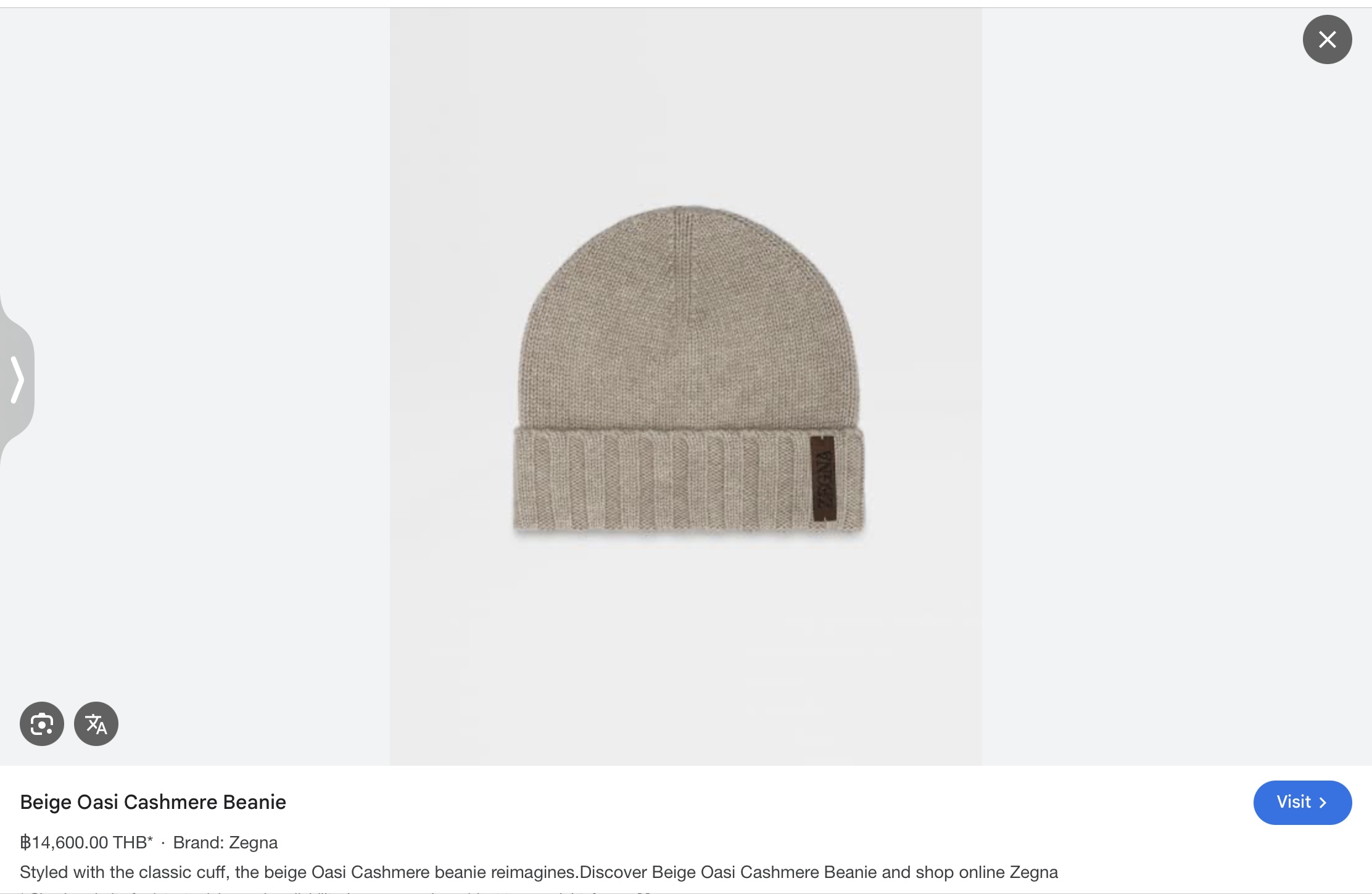 หมวกแคชเมียร์กันหนาว Zegna OASI CASHMERE BEANIE มี 3 สี ใส่ได้ ชาย หญิง สินค้าใหม่ ของแท้