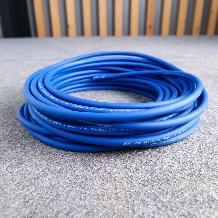 สีน้ำเงิน ขด10เมตร CM สายไมค์สเตอริโอ 6mm M2-2323 สายไมค์ST 23AWG M2 2323 สายสัญญาณ ST สายไมค์CM สายไมค์ 6mm เอไอ-ไพศาล