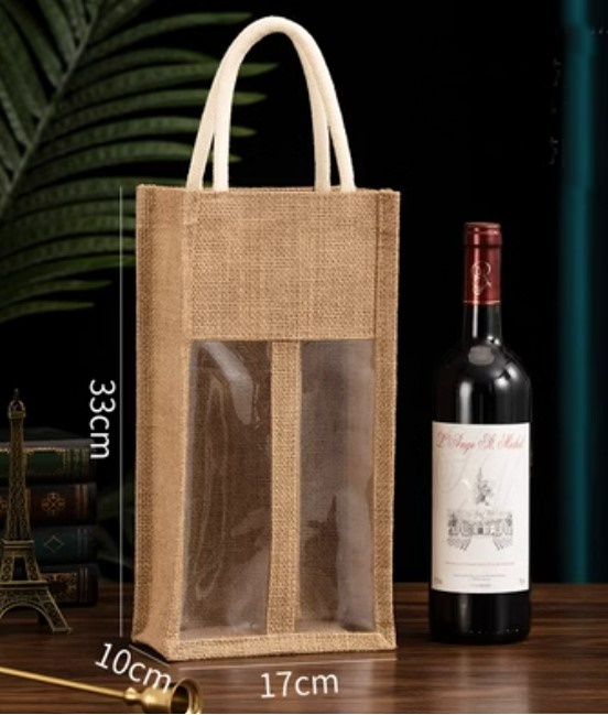 ถุงผ้ากระสอบ ใส่ขวดน้ำผึ้ง ใส่ขวดไวน์ แบบสวย ๆ ถุงผ้ากระสอบ ทรงยาว ใส่ขวด แจกงานแต่งงาน แจกลูกค้า 827463