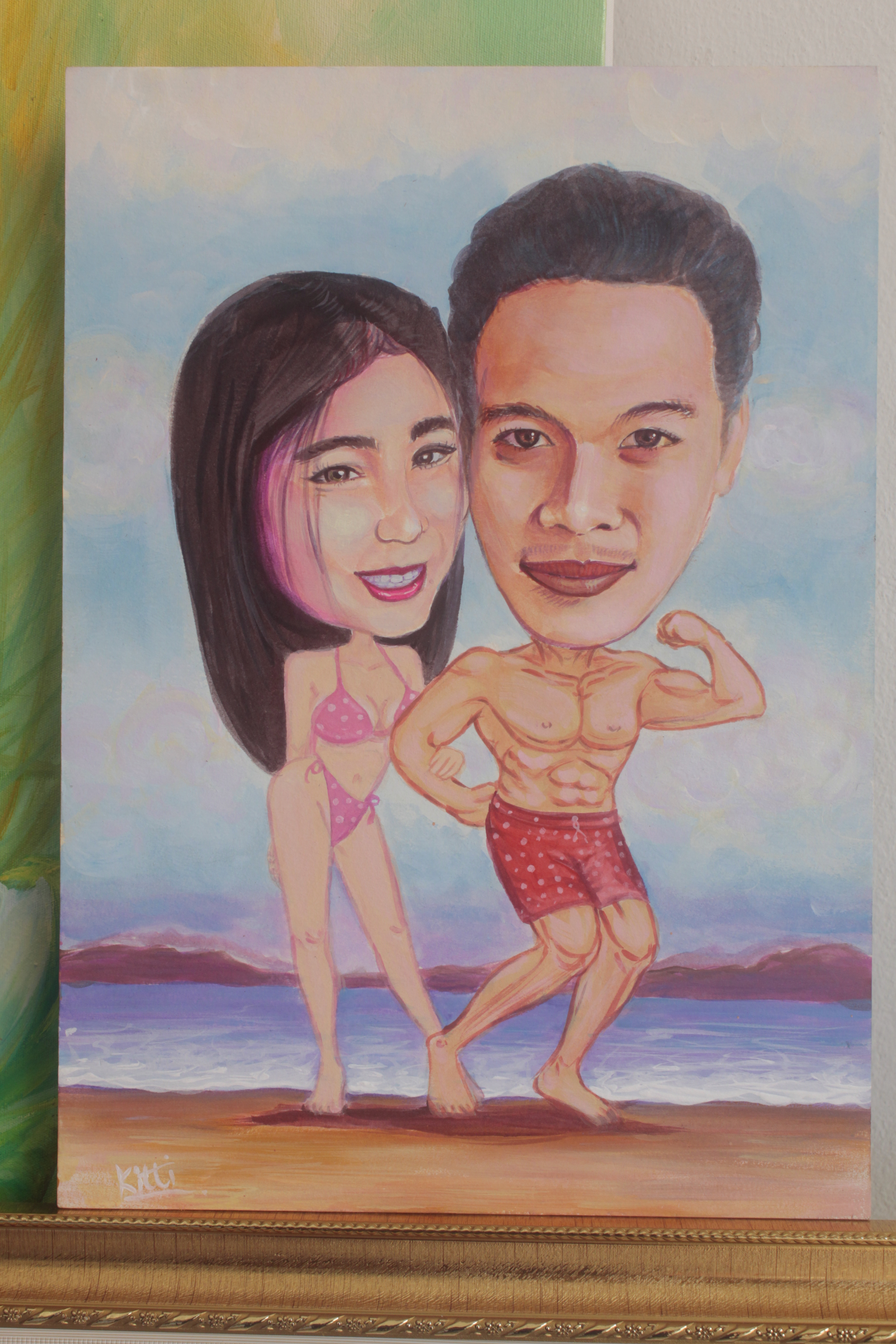 คู่รัก ภาพล้อสี