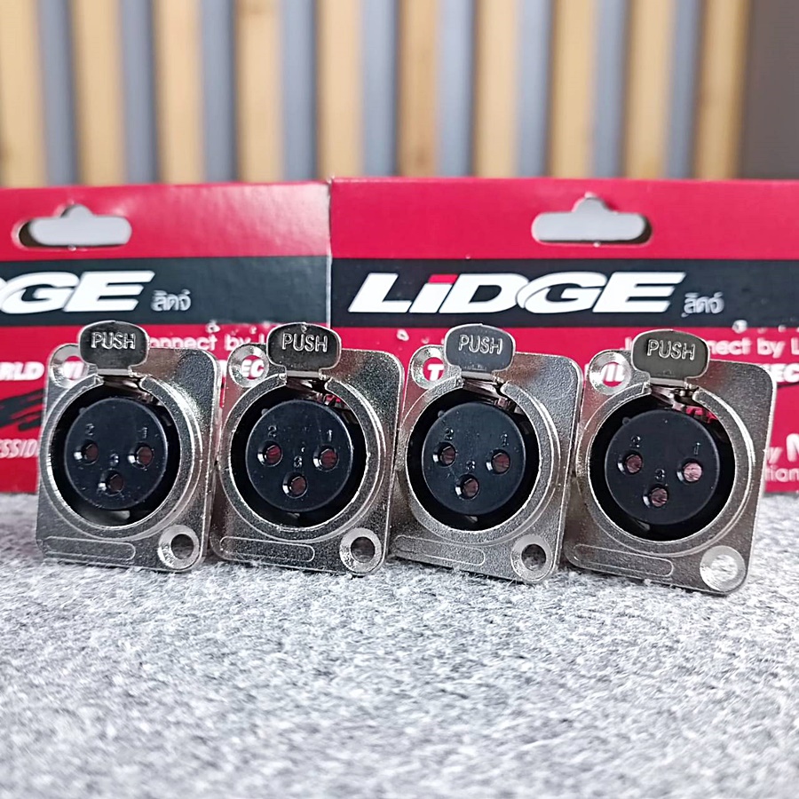 แพ็ค4ตัว CANNON ติดแท่น LIDGE YM047 XLRติดแท่น YM-047 XLR ตัวเมีย แจ็คCANNON YM 047 ติดแท่นตัวเมีย เอไอ-ไพศาล