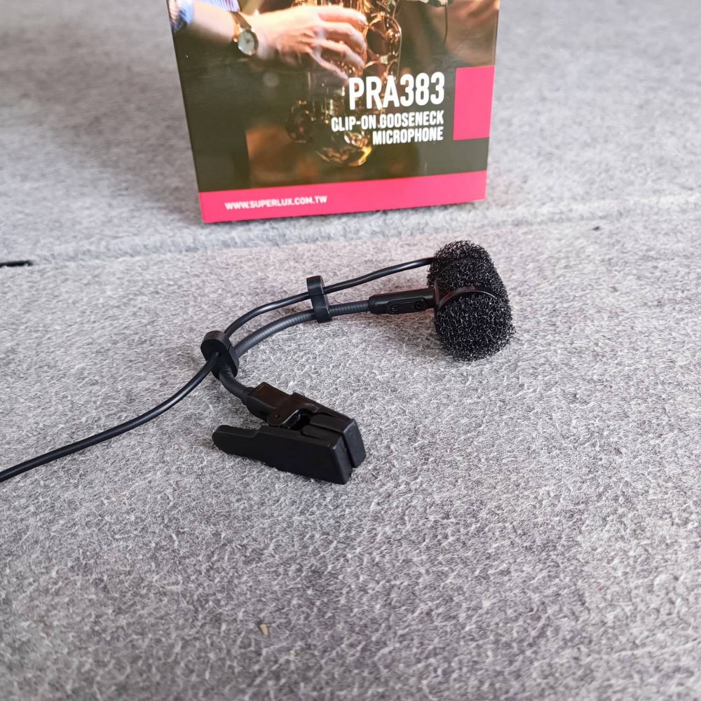SUPERLUX PRA-383TQG ไมค์เครื่องดนตรี ไมโครโฟนคลิปออน ไมค์เครื่องดนตรี ไมโครโฟน เครื่องเป่า Clip-On Gooseneck Mic PRA 383TQG PRA383TQG เอไอ-ไพศาล