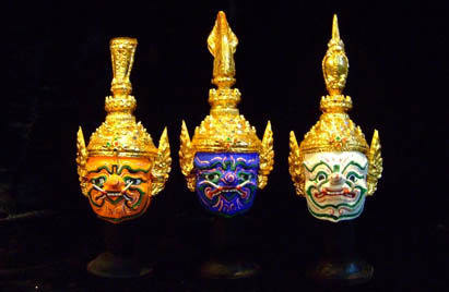 หัวโขนจำลอง ขนาดเล็ก 3 นิ้ว รูปยักษ์ พร้อมขาตั้ง งานละเอียด ประณีต