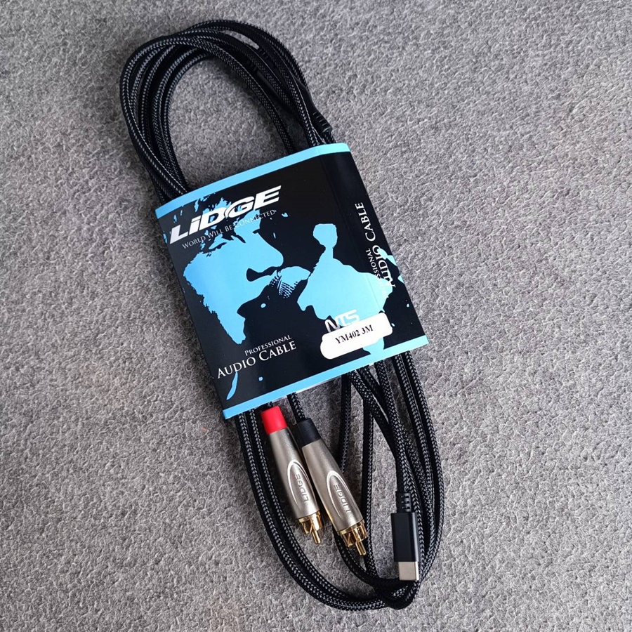 ยาว3เมตร LIDGE YM-402 3เมตร สาย USB TYPE-C ออก RCAx2 สายสัญญาณเสียง type C - RCAx2 เอไอ-ไพศาล