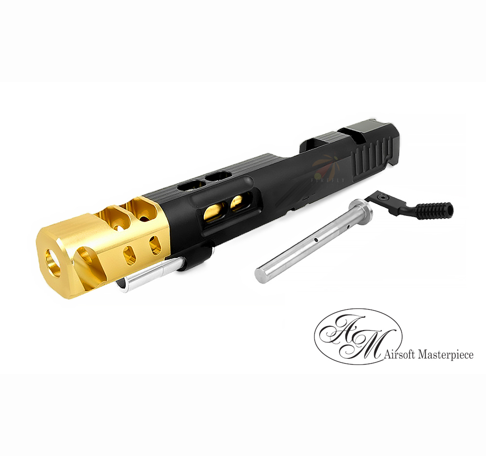 Airsoft Masterpiece 6″ DVC STEEL Open Slide for Hi-CAPA/1911 (Black / Gold)