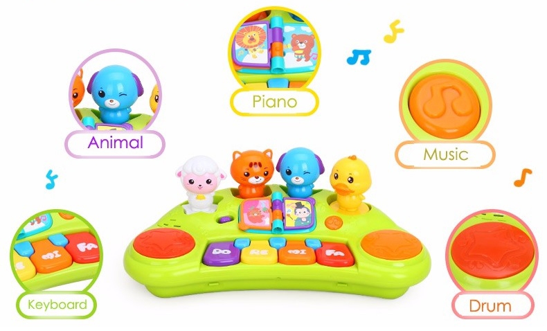 2103A ของเล่นเด็กออแกนสัตว์มีเสียงไฟ งานดี Huile Toys (ของหมด)