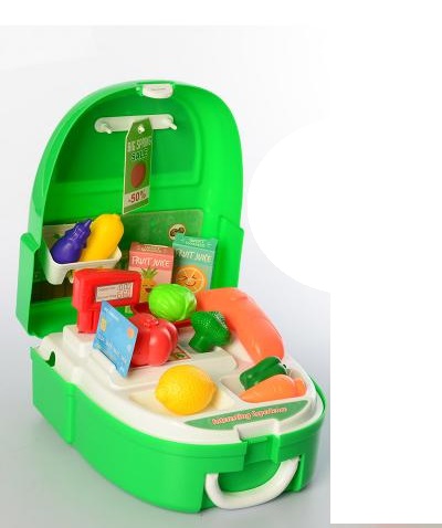 7F706 ของเล่นชุดขายผักผลไม้ครัวกระเป๋าเป้