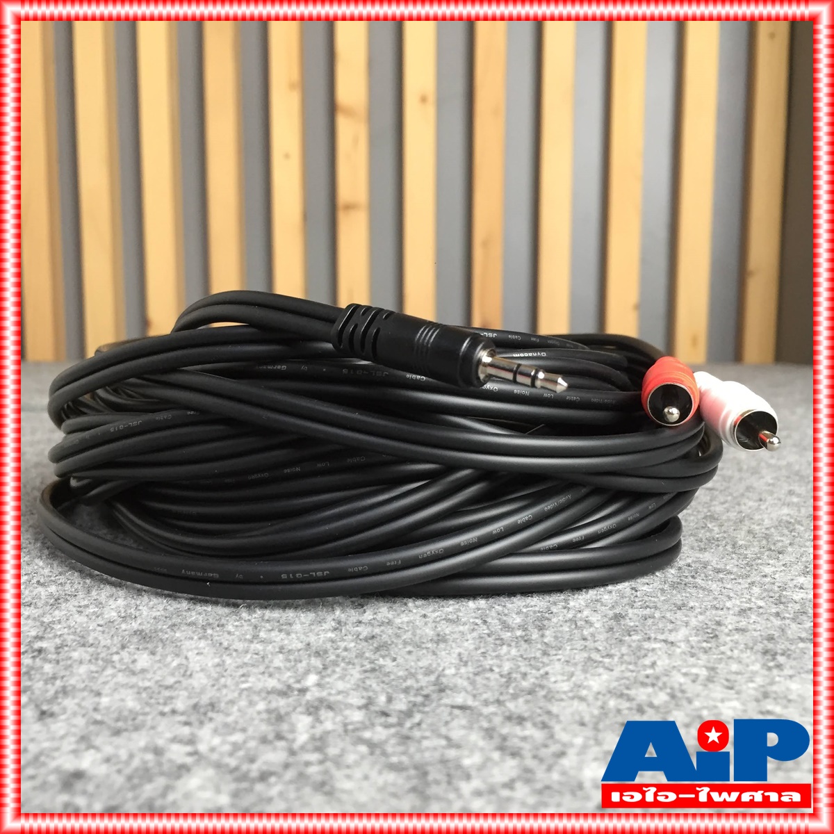 ยาว15เมตร สายสัญญาณสเตริโอ TRST 3.5 to RCA 2 หัว DYNACOM J015-7 สาย P.TR-ST - P. RCA x2 สาย TR-ST ออก RCA x2 15M