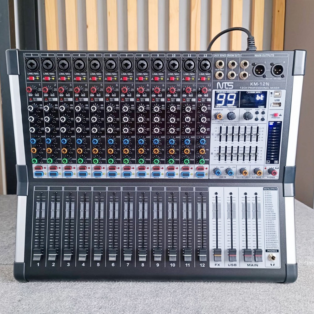 NTS KM-12N MIXER+EFX USB+บลูทูส เอ็นทีเอส มิกเซอร์อนาล็อก 12 ช่อง KM 12N KM12N เอไอ-ไพศาล