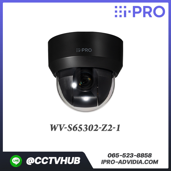กล้อง PTZ i-PRO รุ่น WV-S65302-Z2-1 2MP(1080p) Outdoor PTZ Network Camera with 21x Optical Zoom Lens ,AI Engine (Black)