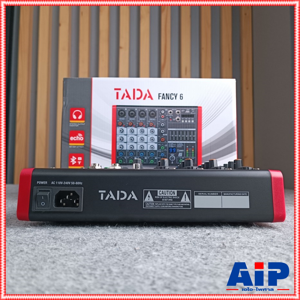TADA FANCY-6 MIXER สีแดง มิกเซอร์ TADA Fancy 6 ช่องสัญญาณ 4 โมโน 1 สเตอริโอ แจ็ค combo มี Bluetooth มี USB เล่น Mp3 ได้ มีเอฟเฟกแท้ effect EQ 7 แบนด์ มี REC เรดคอร์ด สามารถ บันทึกเสียงได้ เอไอ-ไพศาล