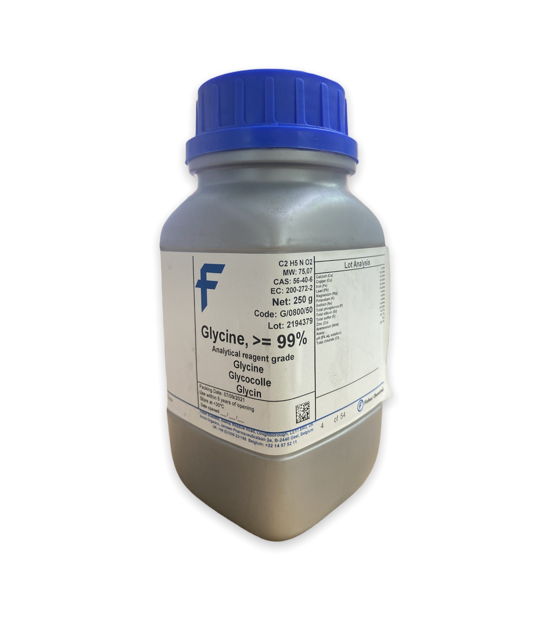 Glycine, >= 99% analytical reagent grade, 250 g - Fisher