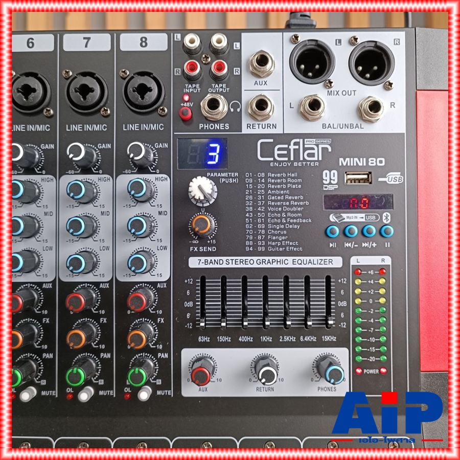 ของใหม่ ลดล้างสต็อค Ceflar MINI-80 MIXER มิกเซอร์ 8 แชลแนล เอฟเฟคแท้ มีบลูทูธ มิกซ์คาราโอเกะ MINI 80 MINI80 +++ เอไอ-ไพศาล