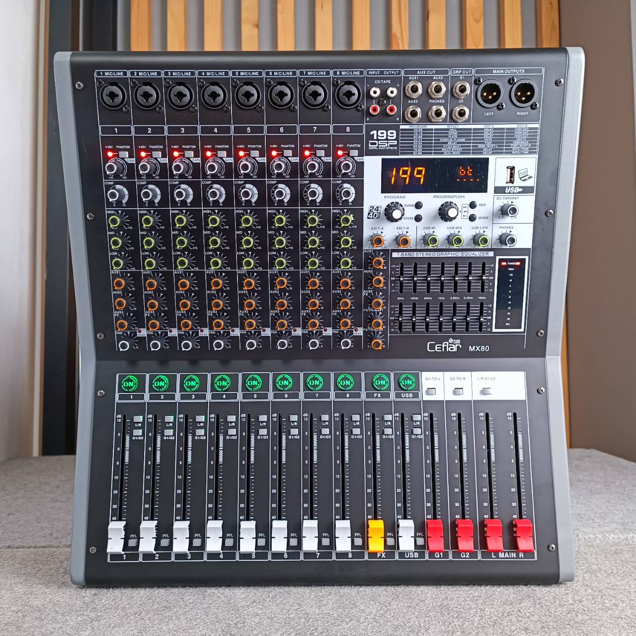 Ceflar MX-80 POWERMIXER 4CH เพาเวอร์ มิกซ์เซอร์ บูลทูธ เคฟลาร์ POWER MIXER รุ่น MX80 MX 80 เอไอ-ไพศาล