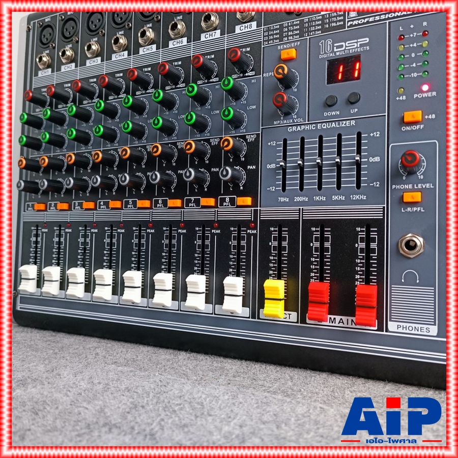 PROEUROTECH PMX-M802DSP POWERMIXER เพาเวอร์มิกเซอร์ 8 ช่อง พร้อมเอฟเฟคในตัว โปรยูโรเทค PMX M 802 DSP PMXM802DSP PRO EUROTECH เอไอ-ไพศาล