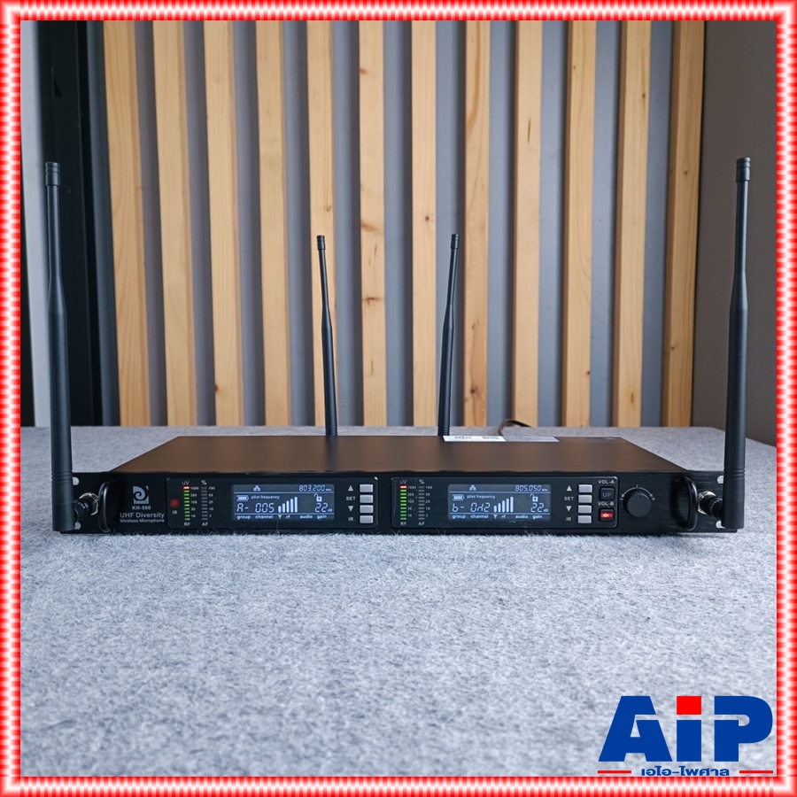 ความถี่ใหม่ กสทช DE ACOUSTIC KH500 NEW ไมค์ลอยมือถือคู่ UHF ปรับความถี่ได้ ไมค์ลอยคู่ KH 500 KH-500 แถมอุปกรณ์ย้ายเสา +++ กระเป๋าเก็บไมค์ 4เสา