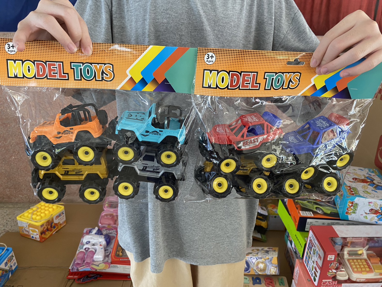 6619-11A-13A ของเล่นเด็กรถเล่นมือ รถของเล่น 4 คัน ปลีกถุงละ