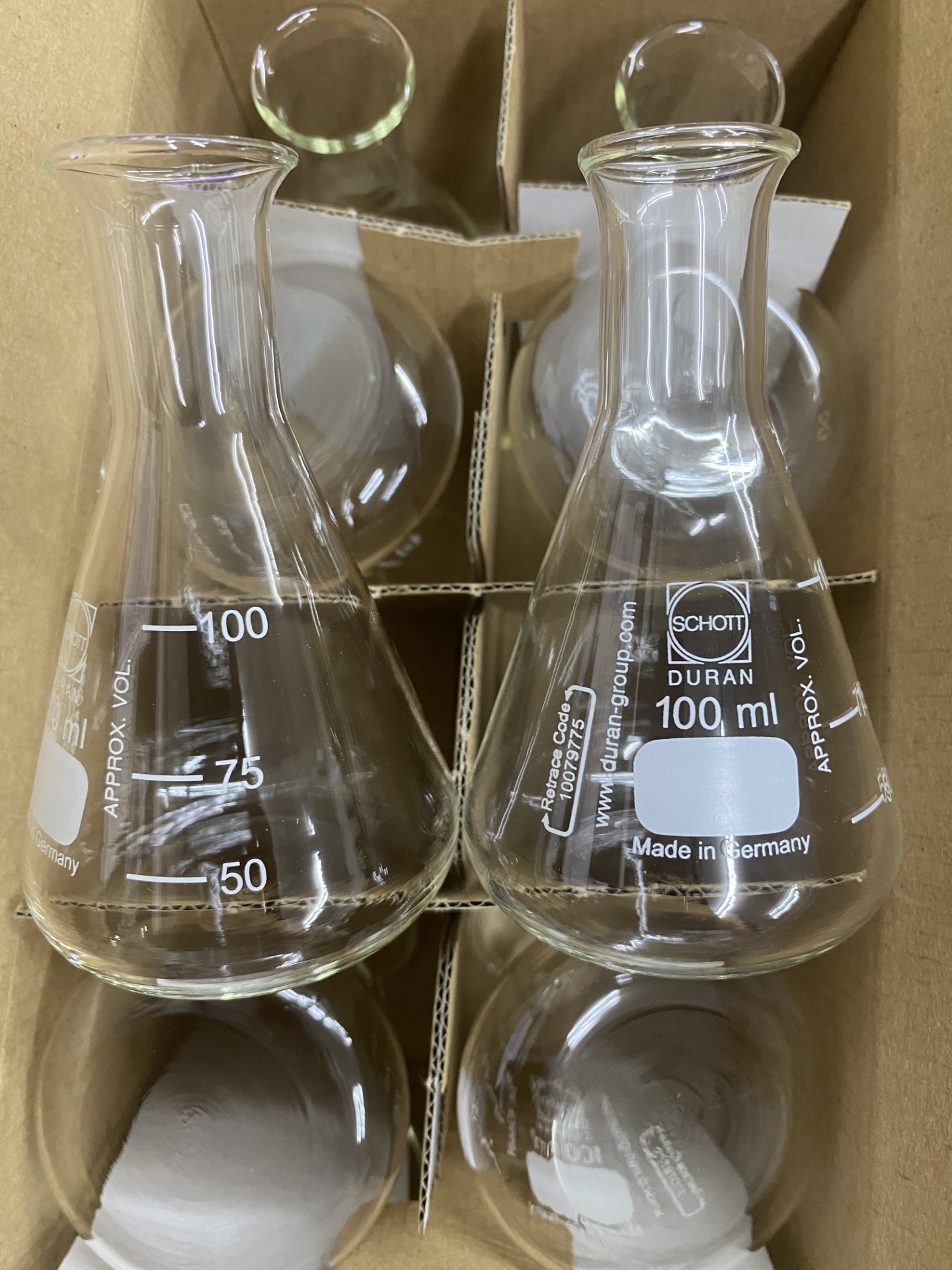 ขวดรูปชมพู่ Erlenmeyer Flask, 25-5000 ml-Duran