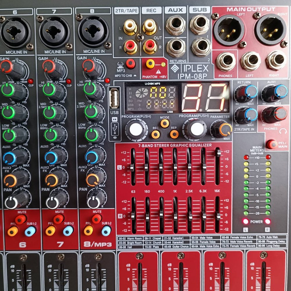IPLEX IPM-08P MIXER IPM 08P IPM08P มิกเซอร์ เครื่องเสียง เครื่องปรับแต่งเสียง มิกซ์ เอไอ-ไพศาล