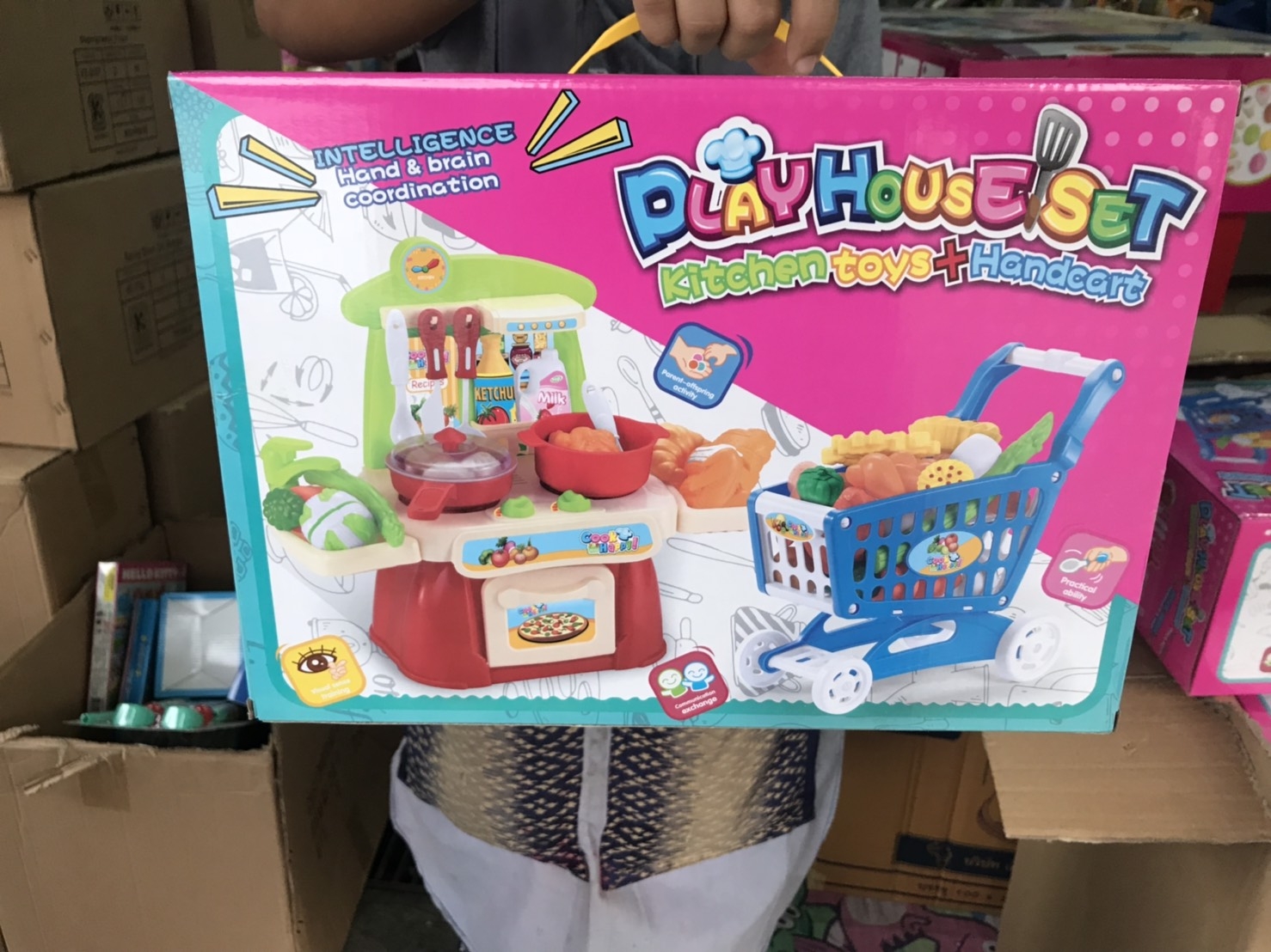 BD8011 ของเล่นครัวพร้อมรถเข็นซุปเปอร์ กล่องละ