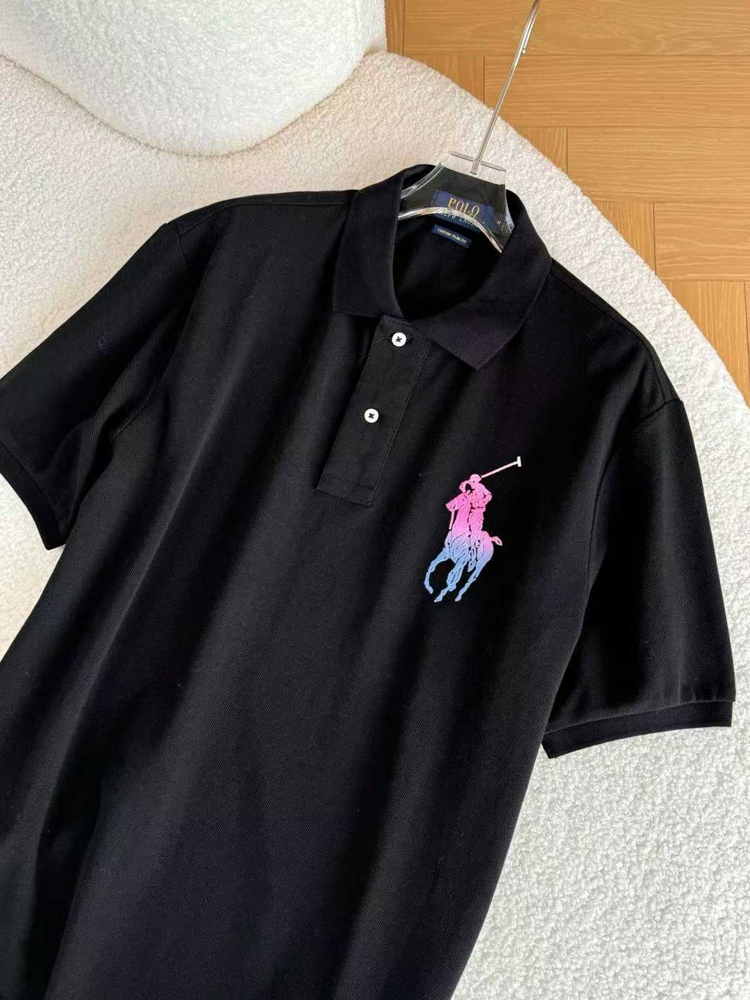 **do**เสื้อคอโปโล Ralph Lauren ปักม้าสีชมพูฟ้า สินค้าใหม่ ของแท้