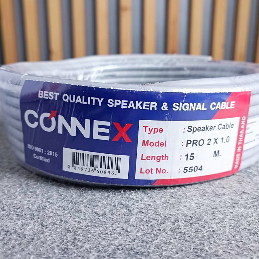 ขด15เมตร CONNEXสายลำโพง PRO2x1.0 สีเทา ทองแดงแท้ขนาด1mm สายลำโพงกลางแจ้ง สายลำโพง2คอร์ เอไอ-ไพศาล
