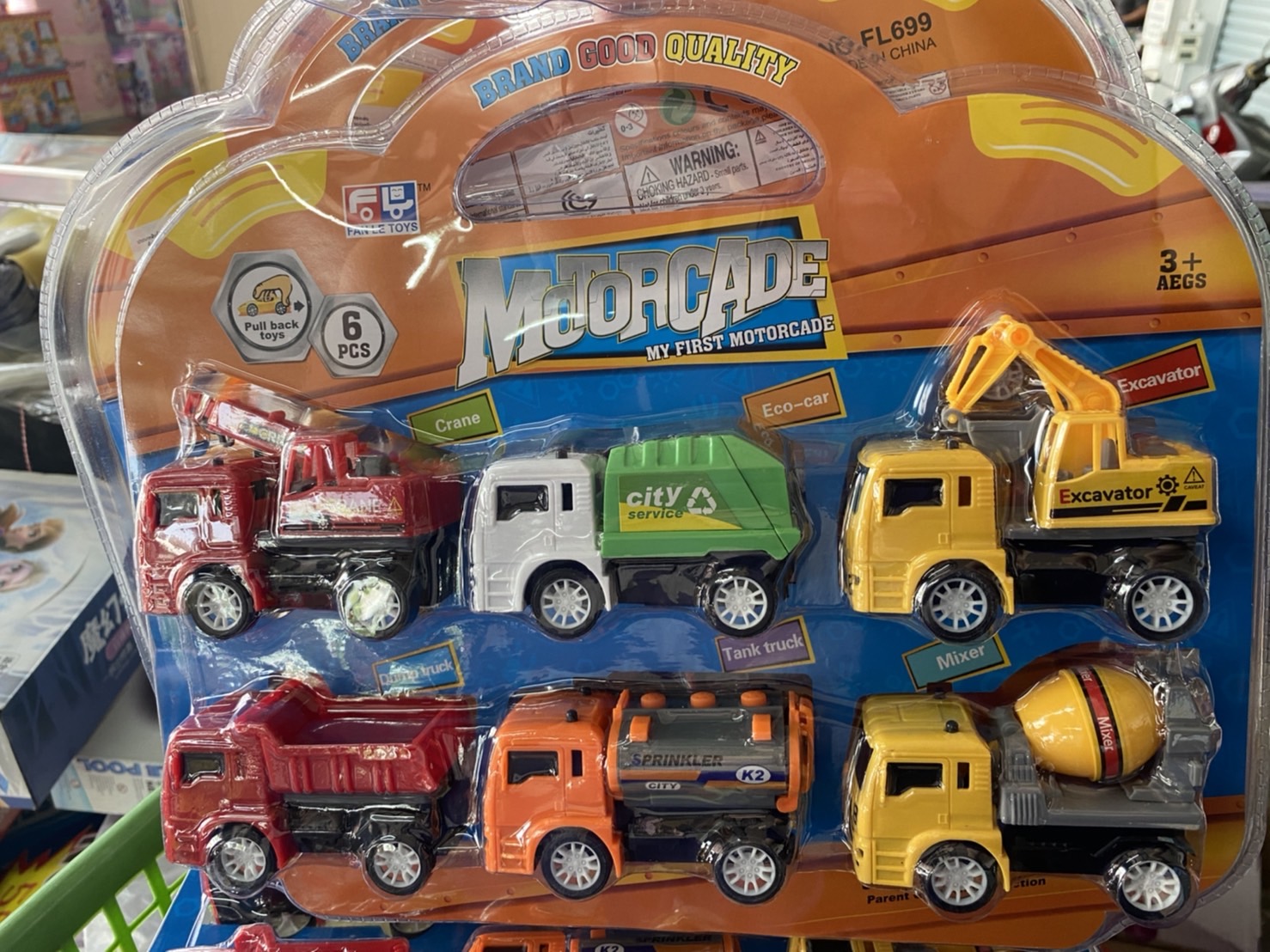 FL699 ของเล่นเด็กรถเล่นมือ รถของเล่น รถก่อสร้างเล่นมือ 6 คัน ปลีกแพ็คละ. sale