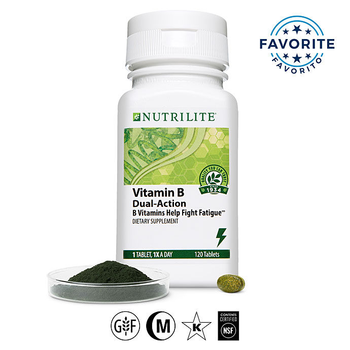 Nutrilite Vitamin B Dual-Action รุ่นใหม่ค่า 120 tablets บีรวมที่สำคัญๆ เพียงพอสำหรับการใช้งานในแต่ละวัน