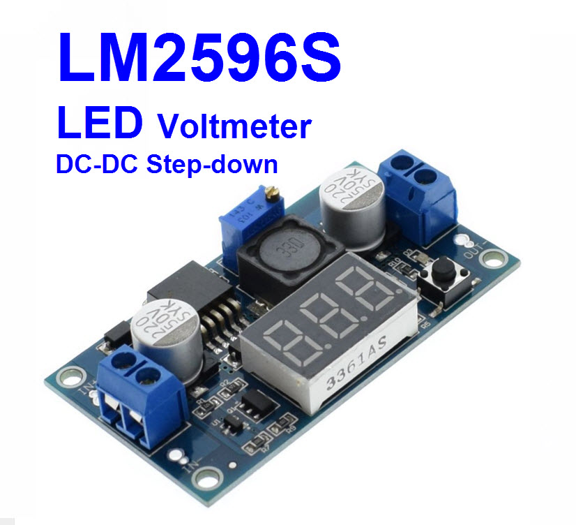 LM2596 LM2596S Power Module + LED Voltmeter DC-DC Adjustable Step Down Power Supply Module with Digital Display