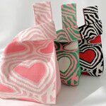 กระเป๋าผ้า ถุงผ้า ถักลายหัวใจ หวาน ๆ โทนสีพาสเทล น่ารัก ๆ ของขวัญ ของชำร่วย สวย ๆ ใช้งานได้จริง 479416