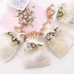 ถุงผ้ากระสอบ สีขาว โปร่งแสง เข้ากับ ลูกไม้ถัก ด้านบน ถุงผ้าใส่ของชำร่วย ขนาด 10x14 cm 507758