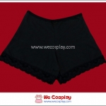 กางเกงซับใน ผ้าคอตต้อน สีดำ ขาขอบลูกไม้