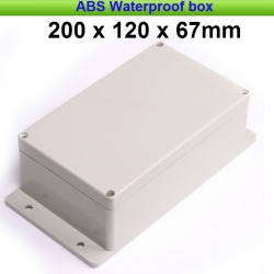 Waterproof IP65 Enclosure Box ABS Plastic Electronic Project Instrument Case 200*120*67mm with 4pcs Screws and Sealed Line