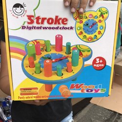 JF-0023 ของเล่นไม้ นาฬิกาไม้บล็อกหยอด ชิ้นละ