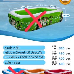 SP-200-2V02 สระน้ำเป่าลม สระเล่นน้ำ สระเด็กลายการ์ตูน 200 cm ปลีกชิ้นละ