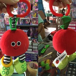 CH168 ของเล่นผ้าแอปเปิ์ลแขวนเปลหรือรถเข็น sassy