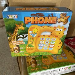 M55 ของเล่นใส่ถ่านโทรศัพท์เด็ก โทรศัพท์บ้านยีราฟใส่ถ่าน ปลีกชิ้นละ
