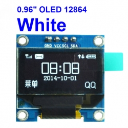 WHITE 0.96 " OLED display module 12864 (I2C)