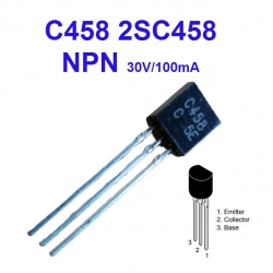 C458 2SC458 (TO-92) NPN 30V/100mA, General purpose Application