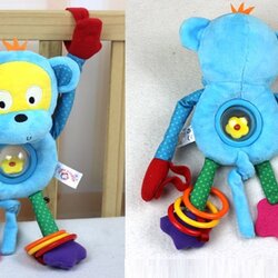 KZ-045 ของเล่นผ้าตุ๊กตาลิงแขวนรถเข็น โมบานเปล Happy Monkey