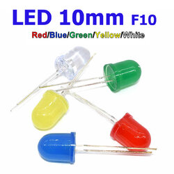 10MM F10 LED Red/Green/Yellow/Blue Light LED Round Head