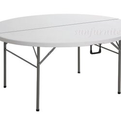 โต๊ะกลมอเนกประสงค์ 5 ฟุต โต๊ะพับอเนกประสงค์กลมพับครึ่ง โต๊ะพับกลมหน้าพลาสติก, โต๊ะพับพลาสติกกลม ขนาด 150 ซม. prelude รุ่น FPO-151