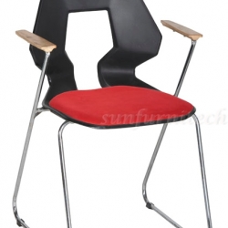 เก้าอี้อเนกประสงค์, เก้าอี้พลาสติก, เก้าอี้แฟชั่น, เก้าอี้โมเดิร์น, เก้าอี้โรงหาร, เก้าอี้ร้านอาหาร มีท้าวแขน มีเบาะ พนักพิงรูแชมเปญ VC รุ่น VC-824