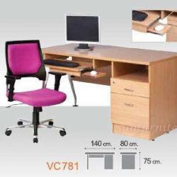 โต๊ะทำงานพร้อมคีย์บอร์ด, โต๊ะคอมพิวเตอร์ ขนาด 80x140 cm. VC รุ่น VC-781