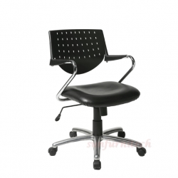 เก้าอี้สำนักงานพนักพิงพลาสติกมีรู, เก้าอี้สำนักงาน, เก้าอี้พนักพิงเตี้ย, เก้าอี้สำนักงานเบาะหุ้มหนัง VC รุ่น VC-716