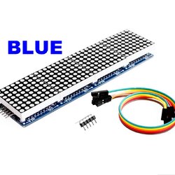 BLUE MAX7219 Dot Matrix module for Arduino , ESP8266 (4 in 1 Display with 5P Line)